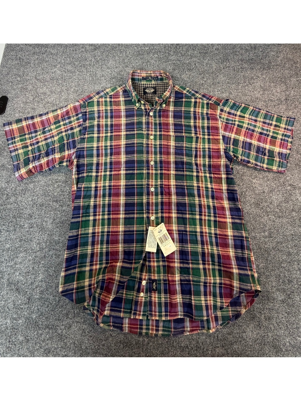 VTG Dockers Mens Shirt Small Multicolor Plaid Button-Down Short Sleeve NWT